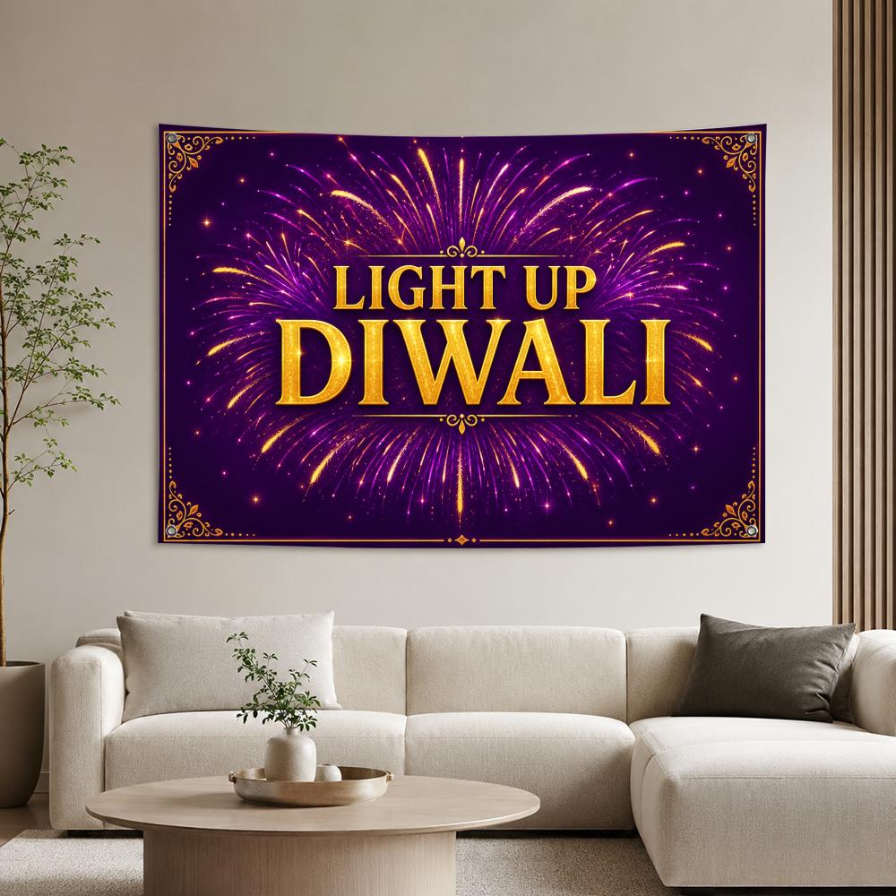 Lighting Decoration For Diwali - Light Up Diwali Banner Flags Aesthetic