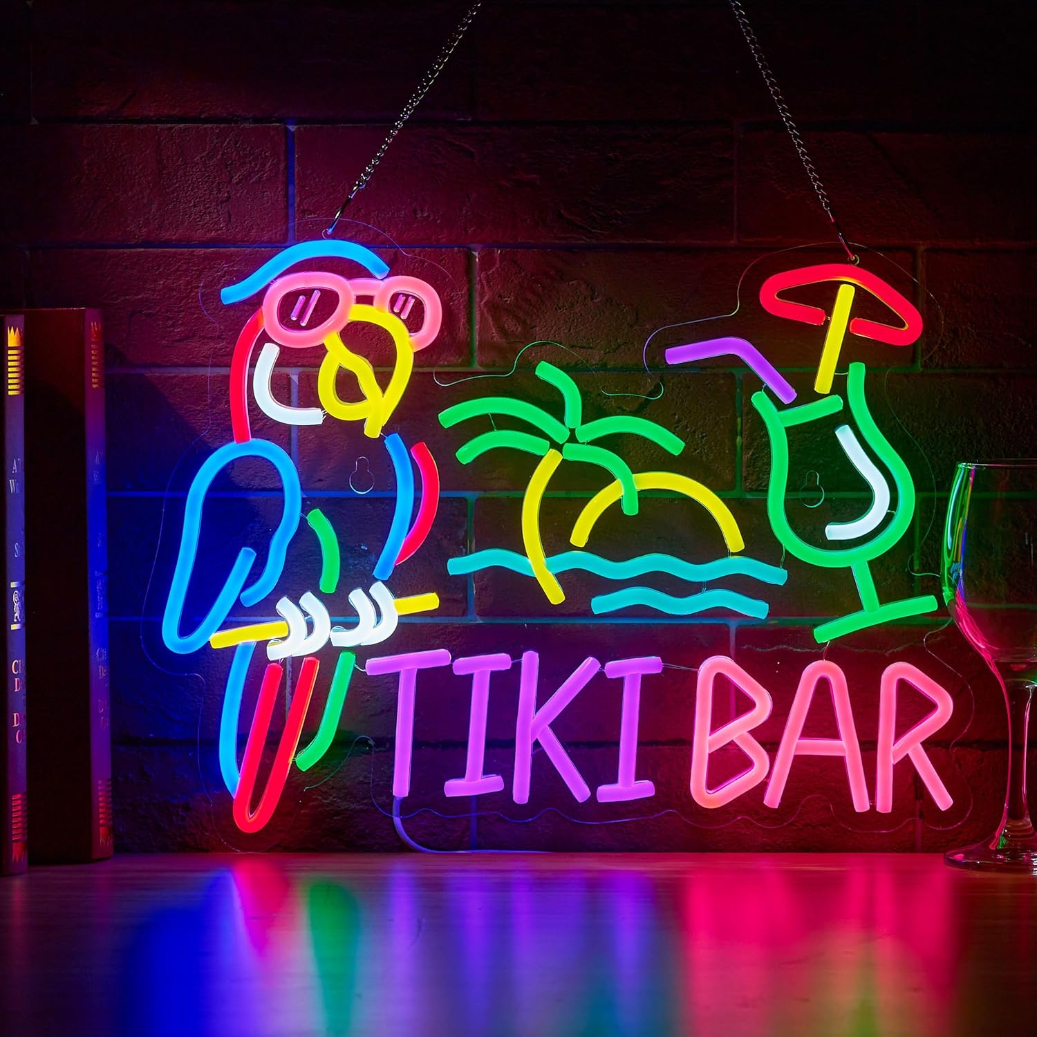 Lighting Tree Decor - Tiki Bar Parrot Palm Tree Neon