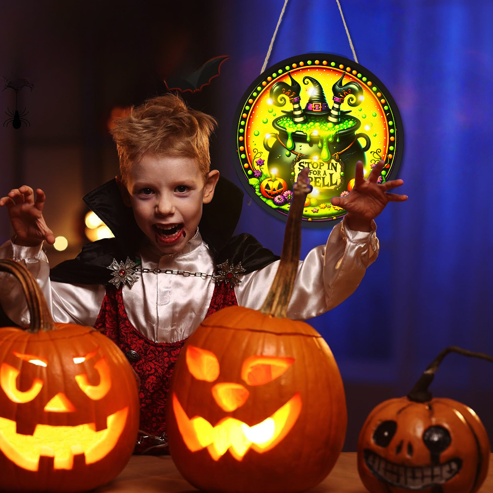 Round Glowing Halloween Hangin - Home Decor Lighting Tricks ulasan dan harga