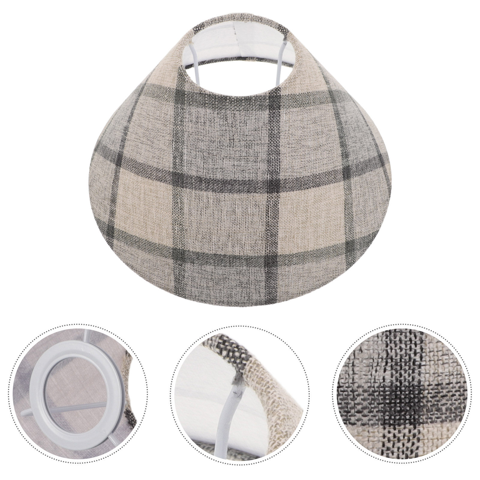 Timeless Plaid Fabric Drum Lam - Decor Timeless Lighting ulasan dan harga