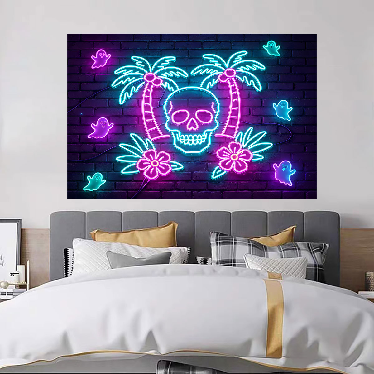 Neon Light Wall Sticker Palm T - Wall Decor Lighting Tree ulasan dan harga