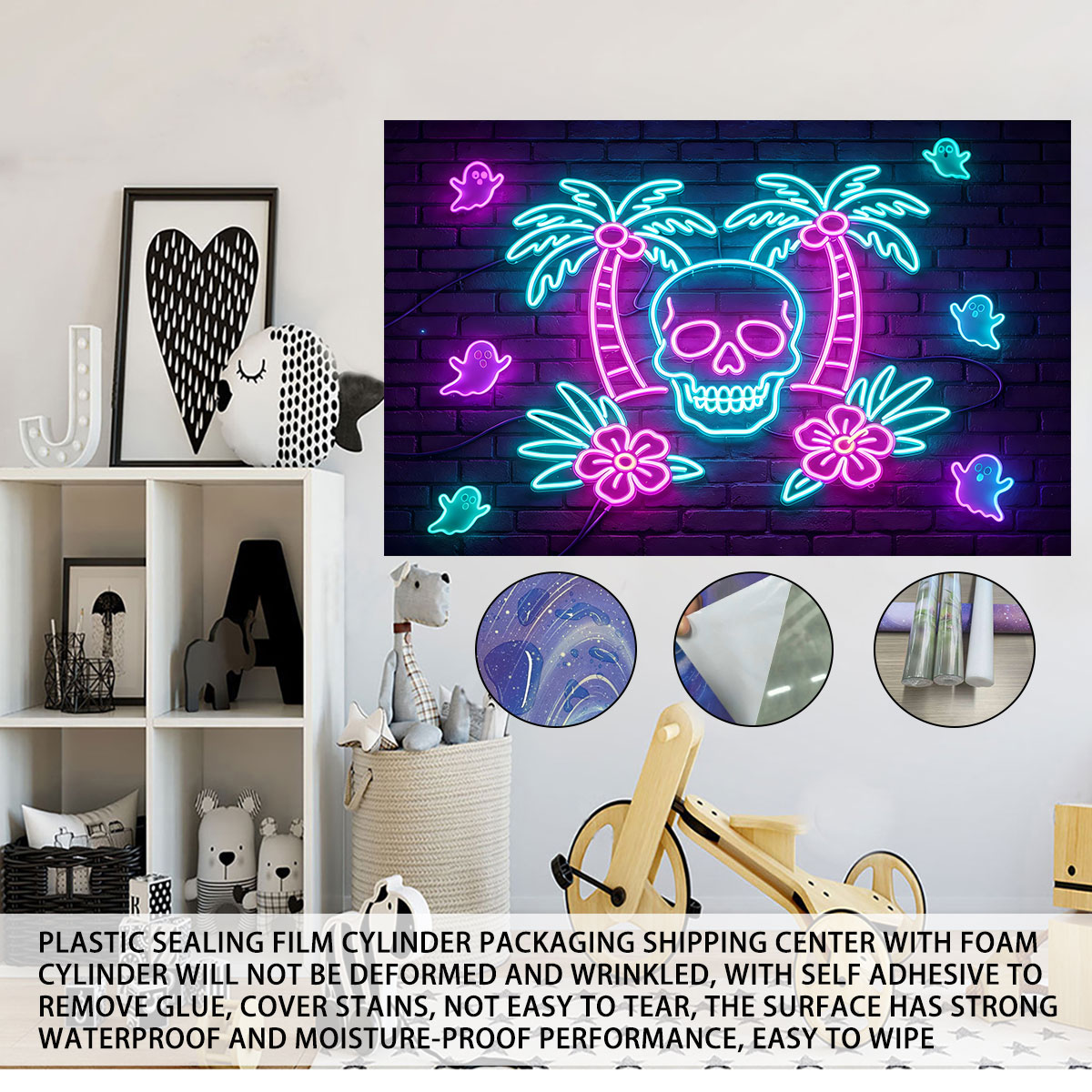 Neon Light Wall Sticker Palm T - Wall Decor Lighting Tree ulasan dan harga