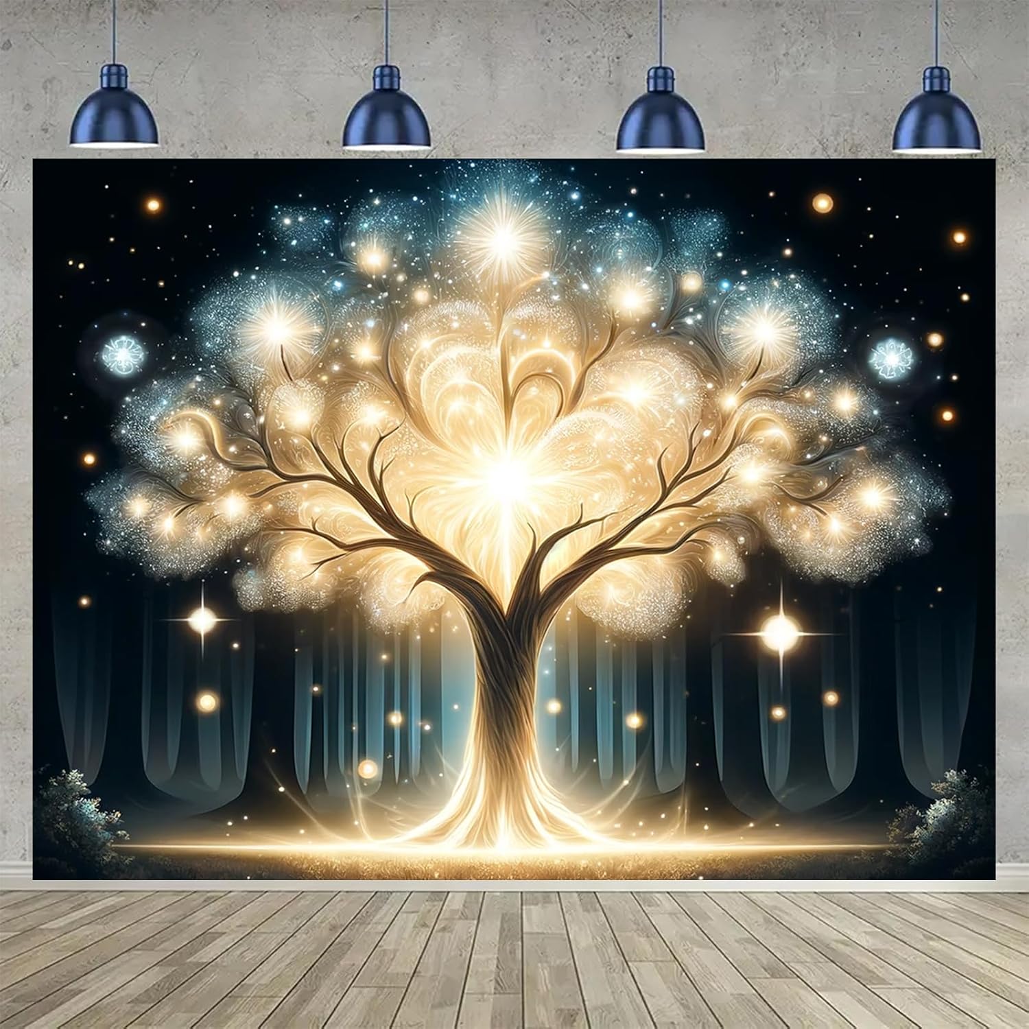 Glowing Spirit Tree UV Black L - Wall Decor Lighting Tree ulasan dan harga