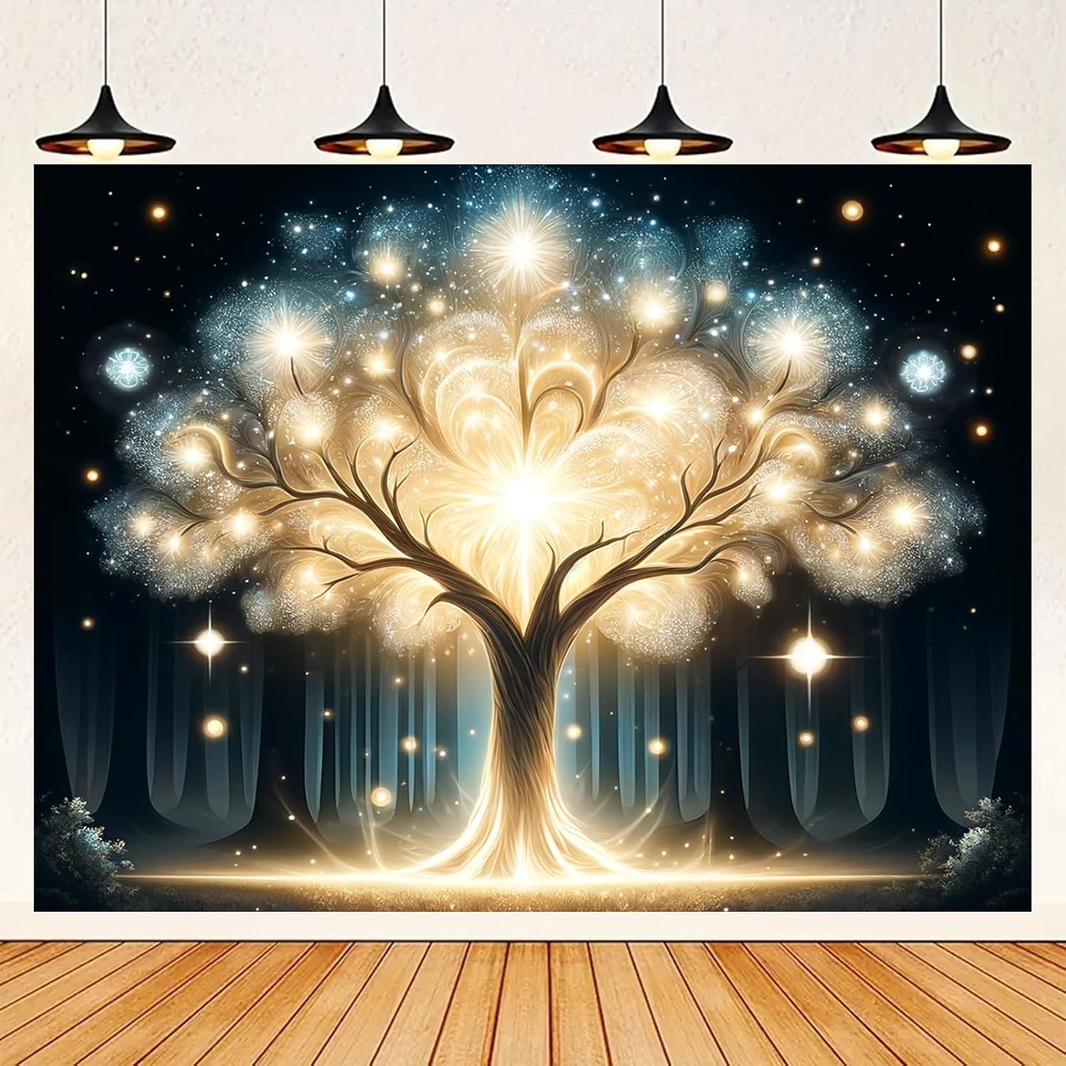 Glowing Spirit Tree UV Black L - Wall Decor Lighting Tree ulasan dan harga
