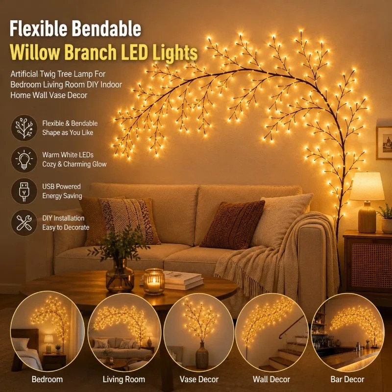 LED Tree Branch Wall Lights Fl - Wall Decor Lighting Tree ulasan dan harga