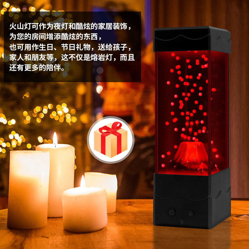 LED Lava Volcano Light Home De - Lava Lamp Desktop ulasan dan harga