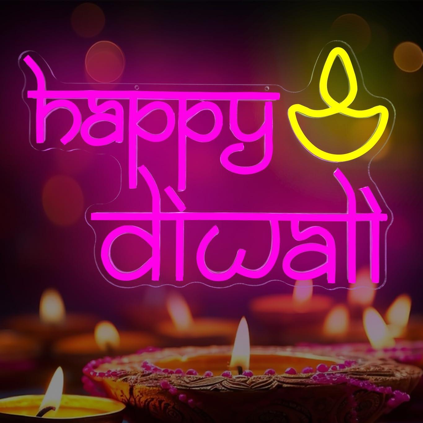 Happy Diwali Neon Sign USB Pow - Lighting Decoration For Diwali ulasan dan harga
