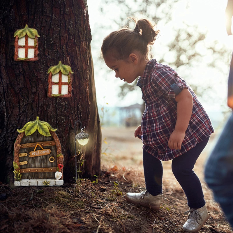 Miniature Fairy Gnome Home Win - Lighting Tree Decor ulasan dan harga