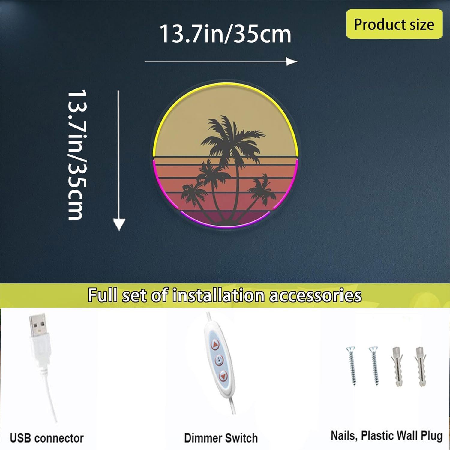 Sunset neon light suitable for - Wall Decor Lighting Tree ulasan dan harga