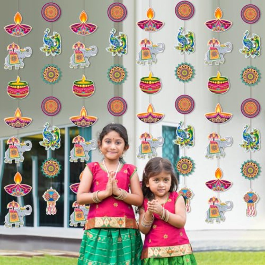 8 Pcs Happy Diwali Hanging Dec - Lighting Decoration For Diwali ulasan dan harga
