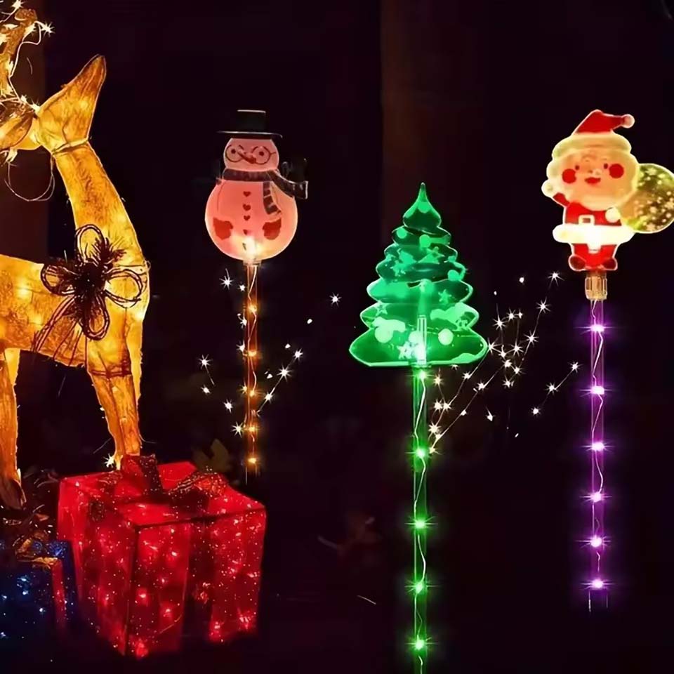 1Set of Solar Santa Claus&Chri - Lighting Tree Decor ulasan dan harga