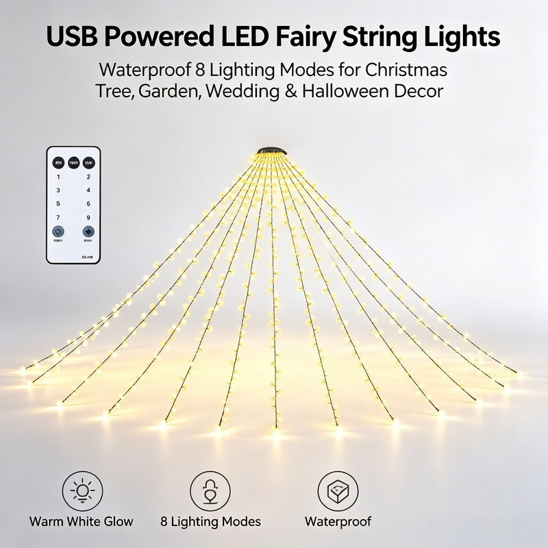 USB LED Fairy String Lights, W - Lighting Tree Decor ulasan dan harga