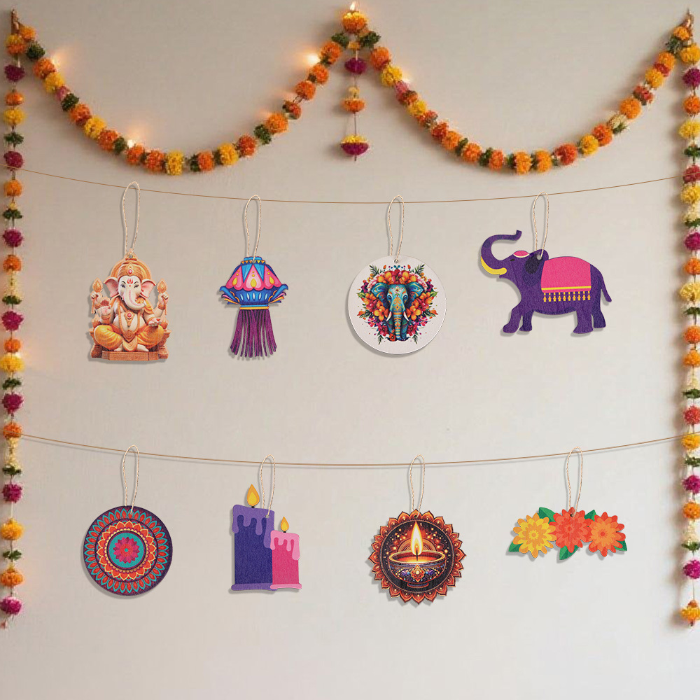 Diwali Themed Decor - Wooden C - Lighting Decoration For Diwali ulasan dan harga