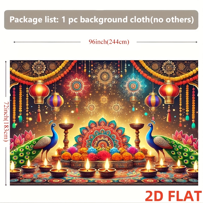 Diwali Peacock Lantern Tapestr - Lighting Decoration For Diwali ulasan dan harga