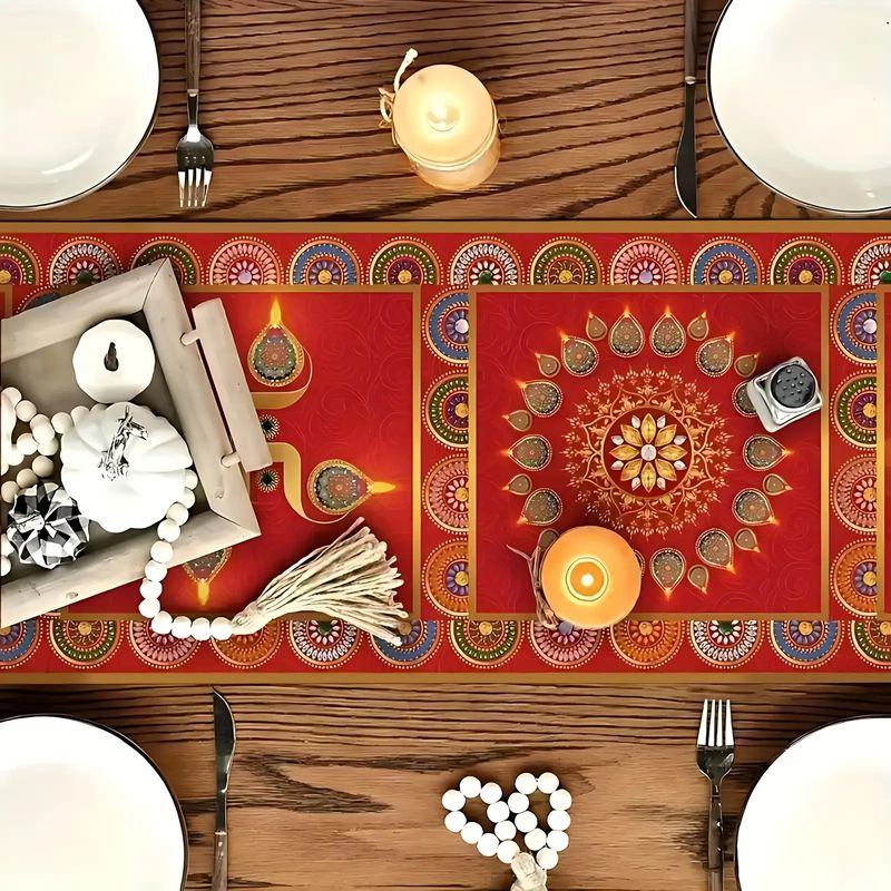 VIKAMA Happy Diwali Table Runn - Lighting Decoration For Diwali ulasan dan harga