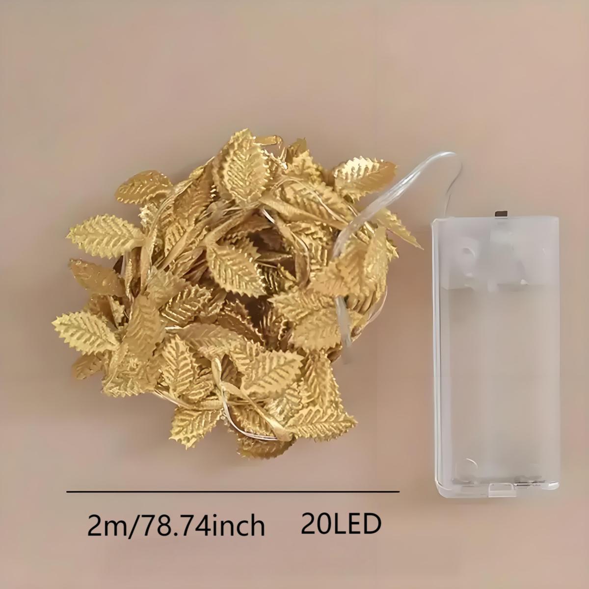 Led Romantic Golden Leaf Fairy - Lighting Decoration For Diwali ulasan dan harga