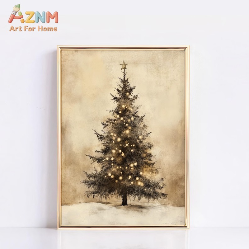 Aged Vintage Christmas Tree St - Wall Decor Lighting Tree ulasan dan harga