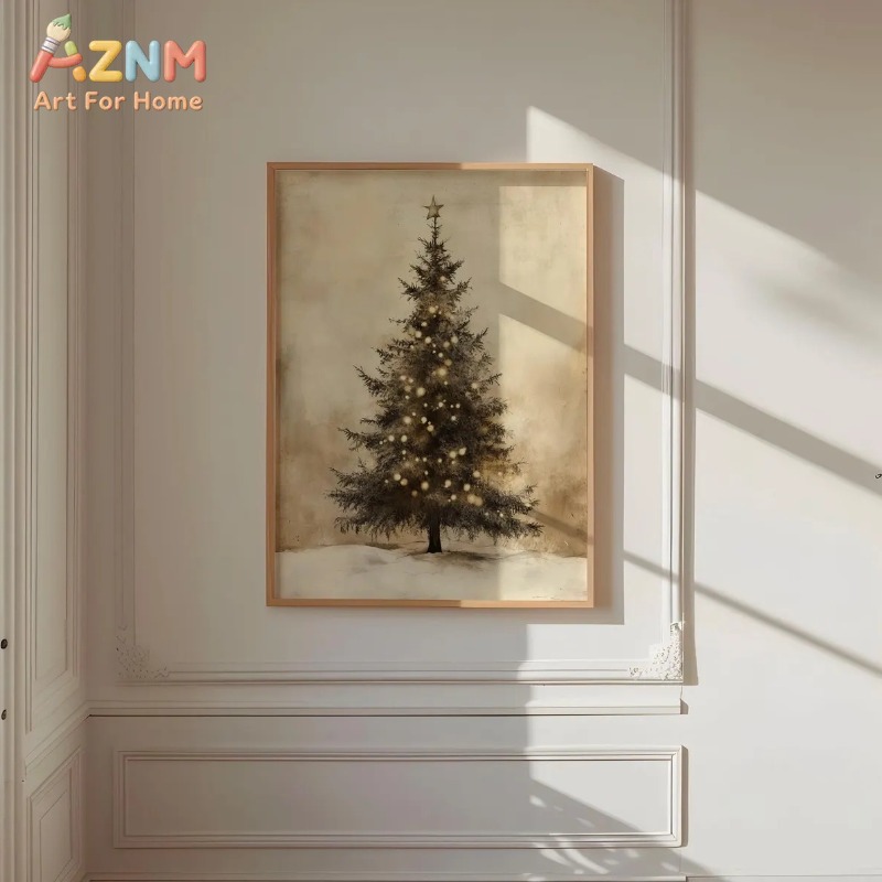 Aged Vintage Christmas Tree St - Wall Decor Lighting Tree ulasan dan harga