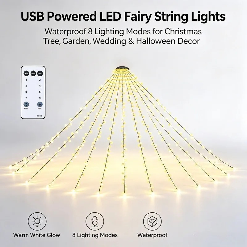 Waterproof USB LED String Ligh - Lighting Tree Decor ulasan dan harga