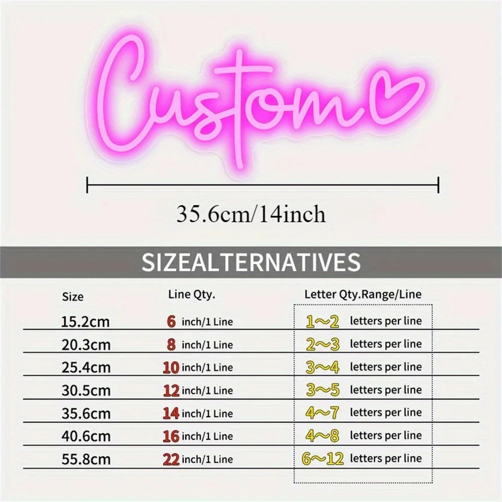 Custom LED Neon Sign Heart USB - Neon Sign Custom Led ulasan dan harga