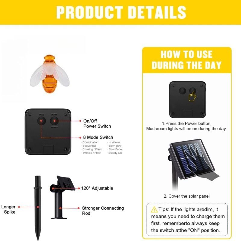 Solar Bee String Light 7m 50 L - Lighting Tree Decor ulasan dan harga