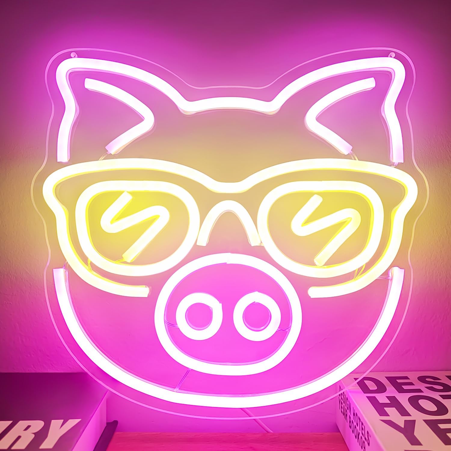 Pink Pig with Yellow Glasses N - Outdoor Lighting Decor Ideas ulasan dan harga