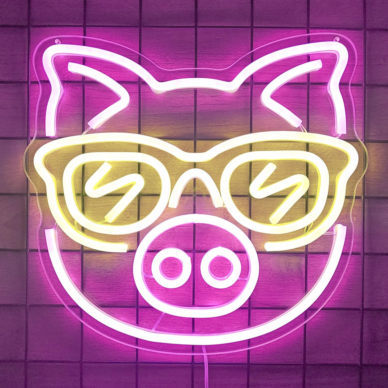 Pink Pig with Yellow Glasses N - Outdoor Lighting Decor Ideas ulasan dan harga
