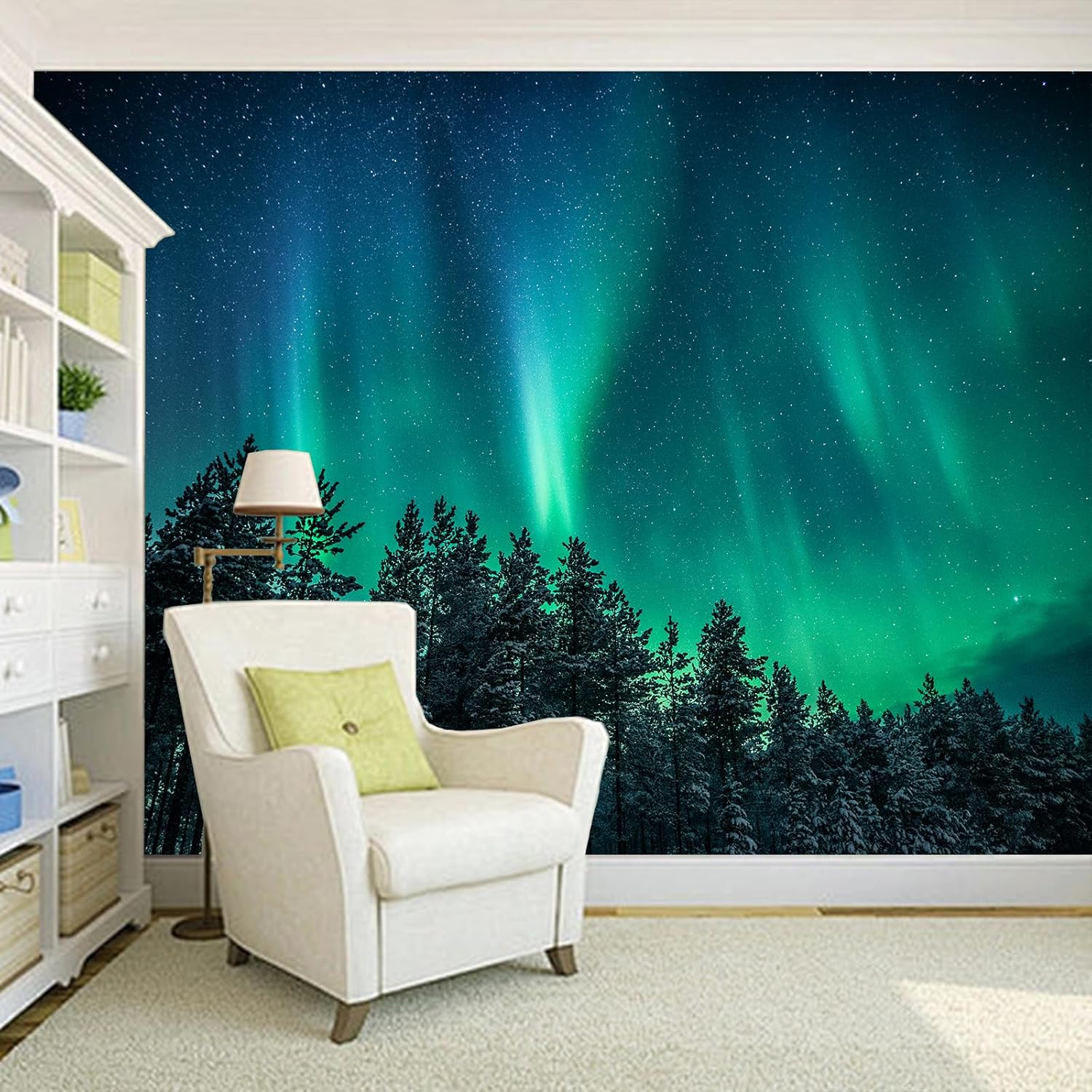 Large Northern Lights Tapestry - Wall Decor Lighting Tree ulasan dan harga